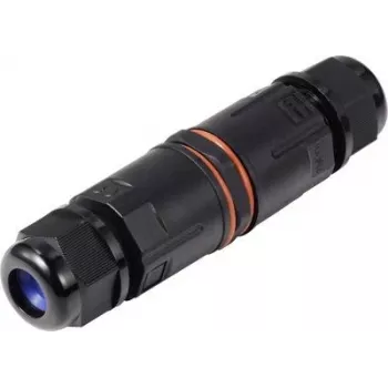 Sygonix SY-6748354 vremensko odporen kabelski konektor s push-in sponkami, 3-polni, IP68, črn