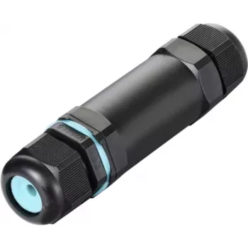 Sygonix SY-5498972 vremensko odporen kabelski konektor z vijačnimi sponkami, IP68, 3-polni, 32 mm x 118 mm, črn