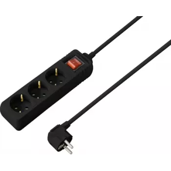Sygonix SY-4890988 podaljška s stikalom, črna, Schuko, 1 kos