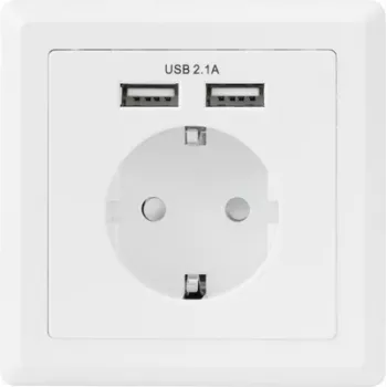 Sygonix SY-5045294 vgradna vtičnica s povečano zaščito pred dotikom in USB polnilnim izhodom IP20