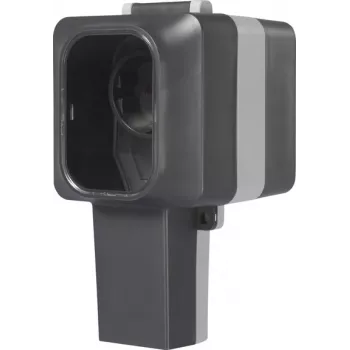 Sygonix SY-6670746 1-nadometna vtičnica, zaklepljiva, vrtljivi vtični vložki, IP55, siva