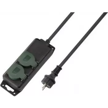 SYGONIX SY-5145338 podaljšek s 6 Schuko vtičnicami, 1,5 m kabel, črno-zelen