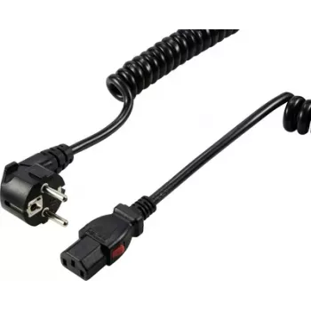 Sygonix SY-6733074 zaklepljiv napajalni kabel za hladne naprave CEE 7/7 na IEC C13 3m črn