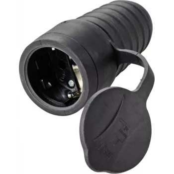 Sygonix SY-5806882 Schuko vtičnica, guma, 250 V/AC, črna, IP44