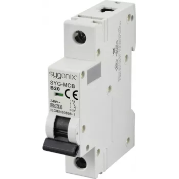 Sygonix SY-6440882 SYG-MCB 1P/B20/6KA zaščitno stikalo 1-polno 20 A 240 V AC