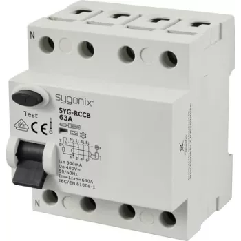 Sygonix SY-6438024 zaščitno stikalo na diferenčni tok 4-polno 63A 300mA tip A 10kA 400V AC