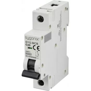 Sygonix SY-6440986 zaščitno stikalo 1P C25 6kA 25A 240V AC DIN letev