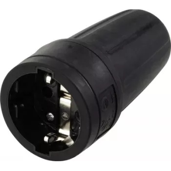 Sygonix SY-6618472 vtičnica Schuko TPE 250 V/AC črna