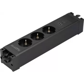 Sygonix SY-6872236 3-vtični podometni vtični modul brez stikala, črn