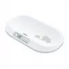 Beurer BY90 pametna otroška tehtnica z Bluetooth, nosilnost 20 kg, natančnost 5 g, ukrivljena tehtalna površina, LCD zaslon, bela