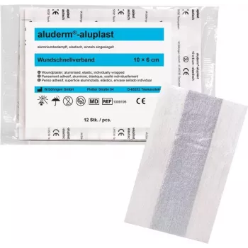 SÖHNGEN aluderm®-aluplast elastični obliž v roli, 6 cm x 1 m, sterilen, posamezno zaprti odseki