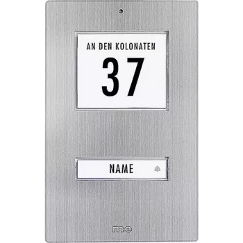 M-E MODERN-ELECTRONICS KT 1-EG plošča za zvonec, nerjavno jeklo, 1 tipka, IP44, bela LED