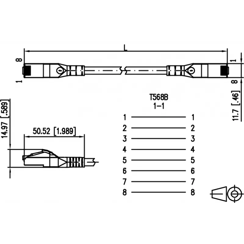 METZ BTR NETCOM Cat6a S/FTP patch kabel, 15 m, rumen 130845A577-E