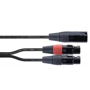 Cordial EY 0,3 MFF XLR Y-adapter kabel - 1x XLR vtič na 2x XLR vtičnico, 0,3 m, črn 14881