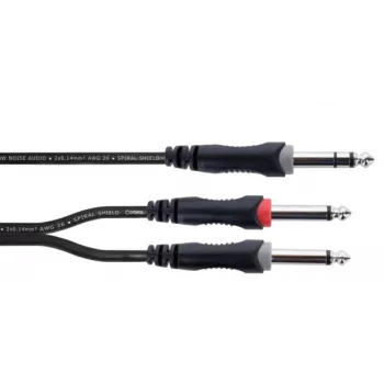 Cordial 14878 avdio Y-adapter kabel 6,3 mm stereo jack na 2x 6,3 mm mono jack 3 m črn