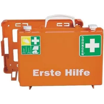 SÖHNGEN ERSTE-HILFE KOFFER DELUXE prva pomoč kovček DIN 13157 oranžen ABS stenska montaža O301138