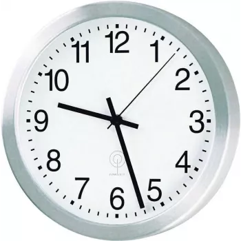 PEWETA radijska stenska ura iz aluminija, premer 40 cm, srebrna (51.017.415)