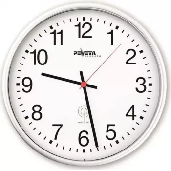 PEWETA radiokrmiljena stenska ura plastika bela 30 cm (51.130.311)