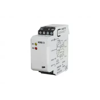 METZ CONNECT KRS-E08 3 24 V AC/DC vmesniški relejski modul, 1 preklopni kontakt, 8 A, za DIN letev 110673