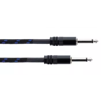Cordial 14770 mono klink kabel 6,3 mm TS na 6,3 mm TS 5 m črno-modra tkanina