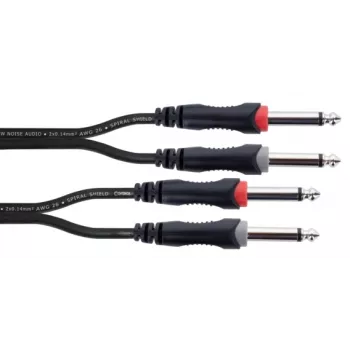 Cordial 14846 twin mono jack avdio kabel 6m črn - dual 6,3mm TS na dual 6,3mm TS