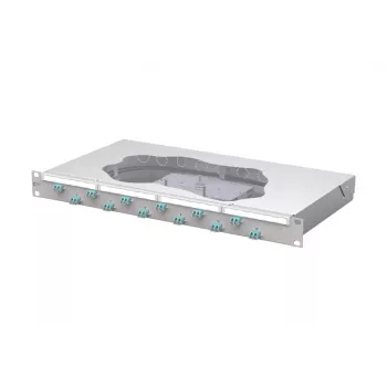 METZ CONNECT OpDAT fix spojni patch panel 12xLC-D OM3, 1U, 24 vlaken, svetlo siva 1504557712-F