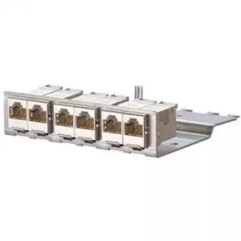 METZCONNECT BTR E-DATmodul 6x88 1U CAT6 patch panel s 6 oklopljenimi moduli RJ45, vgrajenim upravljanjem kablov in razbremenitvijo vleka 130922-03-E
