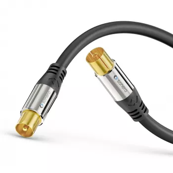 PURELINK Sonero antenski kabel 2m S-AC000-020 Premium, koaksialni vtič na vtičnico, 75 Ohm, dvojno oklopljen, bel