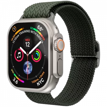 VONMÄHLEN Woven Loop za Apple Watch 44/45/46/49mm, olivna