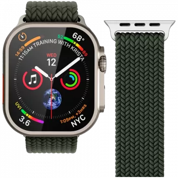 VONMÄHLEN Woven Loop za Apple Watch 44/45/46/49mm, olivna