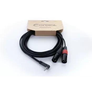 Cordial EY 1 WRMM XLR Y-adapter kabel, 3,5mm TRS vtič na 2x XLR vtič 1m črn 14873