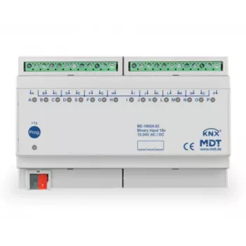 MDT BE-16024.02 binarni vhodni modul 16-kanalni 8TE, za DIN letev, 24V AC/DC KNX