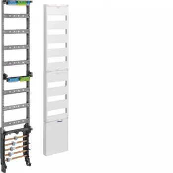 Hager ZH53XS razdelilni montažni modul, 12 TE, 7 vrst, N+PE priključni bloki, svetlo siva
