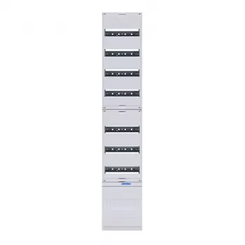 Hager ZH53XS razdelilni montažni modul, 12 TE, 7 vrst, N+PE priključni bloki, svetlo siva