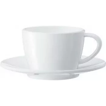 JURA komplet skodelic za kapučino, 2 porcelanasti skodelici in podstavka, 180 ml, bela 66501