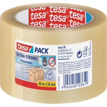 TESA ultra močan 66 m PVC prozoren lepilni trak za pakiranje (57176)
