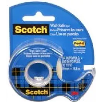 3M Scotch Wall-Safe lepilni trak z ročnim odvijalnikom, 19mm x 16,5m, prozoren, odstranljiv brez ostankov 183-EFDG