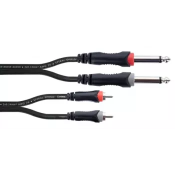 Cordial 14840 avdio kabel 6,3 mm mono vtič na RCA 1,5 m črn