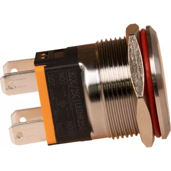 JOY-IT Button22C-02 stikalna tipka z aretacijo, rdeča, 240 V AC, 15 A, IP67, IK10, vgradnja v ploščo