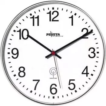 PEWETA radiostenska ura mat črna plastika 30 cm črno-bela 51.130.313