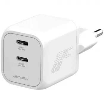4smarts PDPlug SiC Dual 45W 2C bel stenski polnilnik