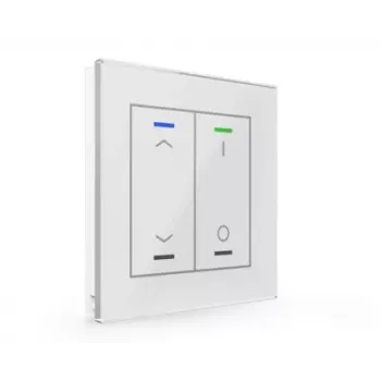 MDT BE-GTL2TW.C1 Glass Push Button II Light 2-kratni RGBW s temperaturnim senzorjem, bela, KNX