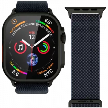 VONMÄHLEN Classic Nylon Loop za Apple Watch 40/41/42 mm, ena velikost, mornarsko črna