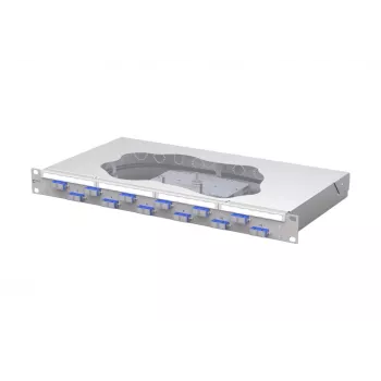 METZ CONNECT OpDAT fix spajalni patch panel iz optičnih vlaken, 12x SC-Duplex OS2, 1U, svetlo siva 150459E212-F