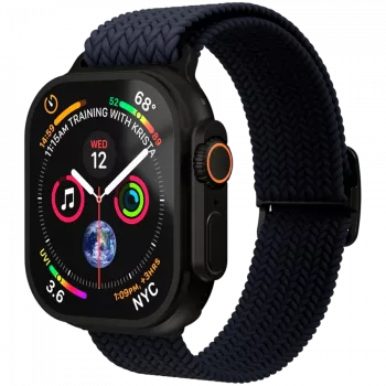 VONMÄHLEN Woven Loop za 44/45/46/49mm Apple Watch, mornarsko črna