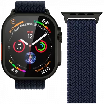 VONMÄHLEN Woven Loop za 44/45/46/49mm Apple Watch, mornarsko črna
