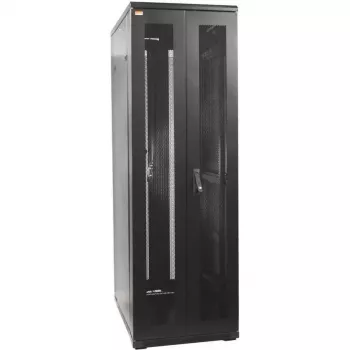 IT-BUDGET 19-palčna omara SRK - 38U - 800x1000 mm - perforirana dvojna vrata spredaj in zadaj - kabelski kanali - flatpack - črna (90ITB19SRK38810DTSN)