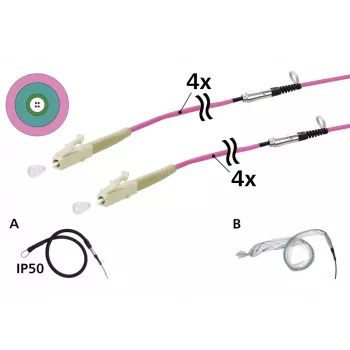 METZ CONNECT OpDAT VIK univerzalni kabel 4xOM4 LC-LC 50m z vlečno pomočjo IP50 152U047JJ5050G