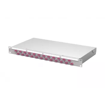 Metz mecatech VIK 24-Port LC-Duplex OM4 optični patch panel, 1U, 19 inch, svetlo siva 1504507524-E