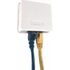 Nadometna mrežna vtičnica Cat.6A UTP IT-BUDGET, 2 x RJ45, čisto bela, vodoravni vstop kabla, PoE+, 90ITBDDAPE